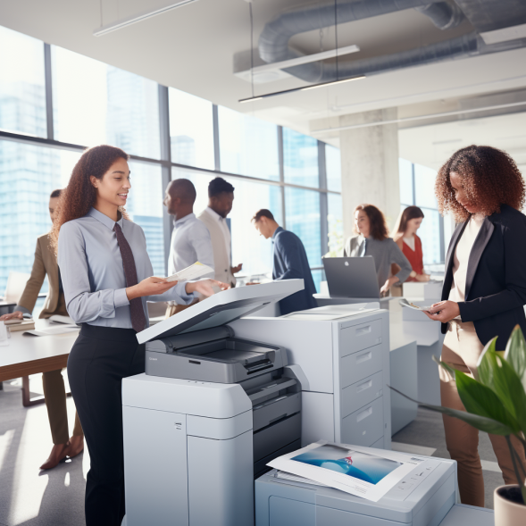 Printer Leasing, Copier rental with joyful employees