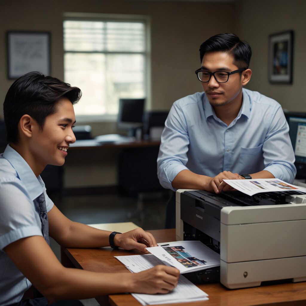 Are eco-friendly printers available for rent?