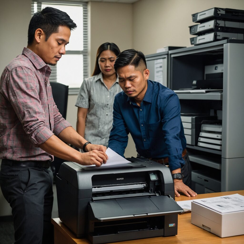 Impact of Copier Technology on Rental Costs 2 Leonardo kino xl filipino employees using a printer in an offi 2 17