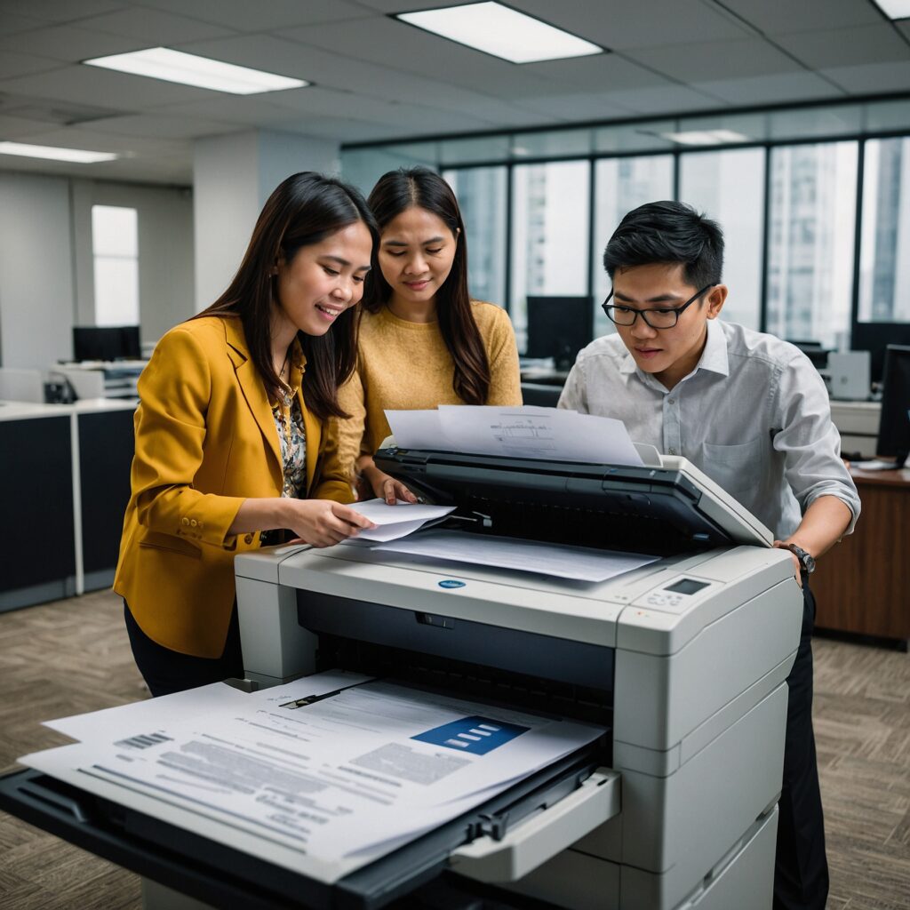 Case Studies: Successful Rental Agreement Negotiations 3 Leonardo kino xl filipino employees using a copier in an offic 1 1
