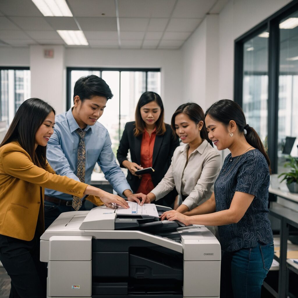 Case Studies: Successful Rental Agreement Negotiations 2 Leonardo kino xl filipino employees using a copier in an offic 2 1